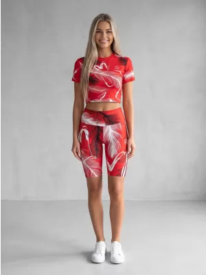 Dámské legíny nad kolena premium ALTISPORT VOJ/ALW001LEG02 ČERVENÁ