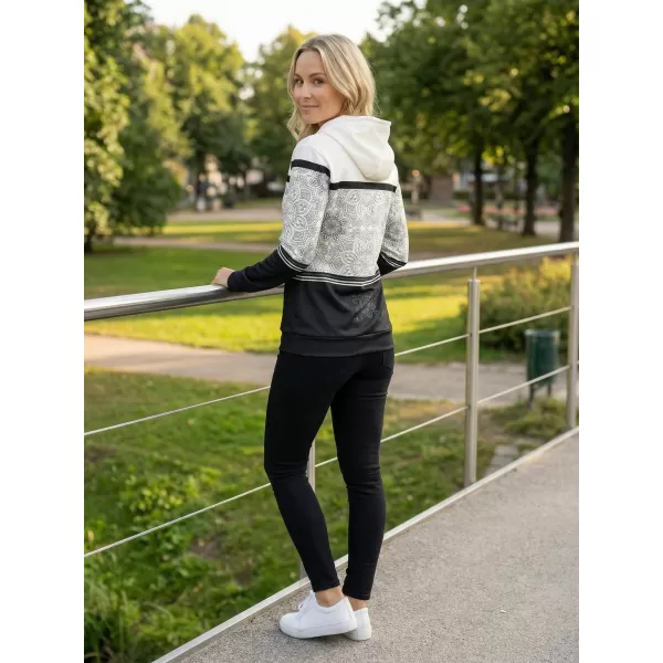  Dámská mikina premium ALTISPORT VOJ/ALW023MI01 ČERNOBÍLÁ 