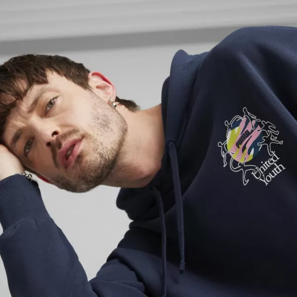  Pánská mikina PUMA DOWNTOWN GRAPHIC HOODIE 624361-14 BLUE 