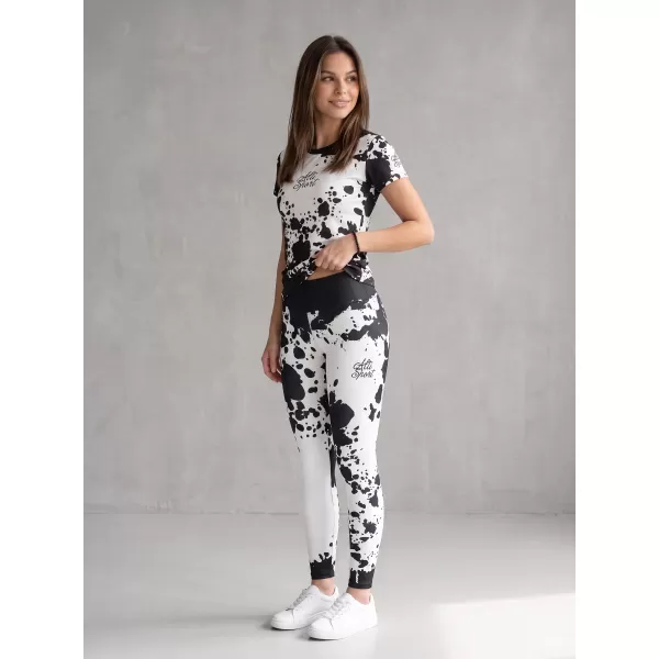  Dámské dlouhé legíny premium ALTISPORT VOJ/ALW012LEG01 ČERNÁ/BÍLÁ 
