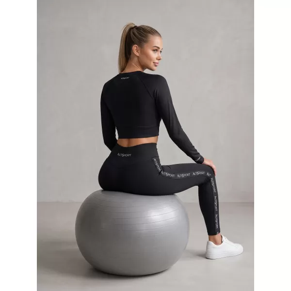  Dámské dlouhé legíny premium ALTISPORT VOJ/ALW021LEG01 ČERNÁ 