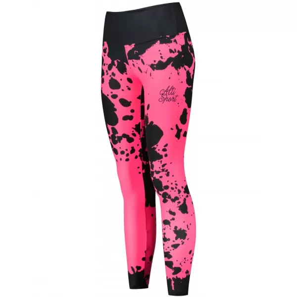  Dámské dlouhé legíny premium ALTISPORT VOJ/ALW012LEG01 ČERNÁ/RŮŽOVÁ FLUO 