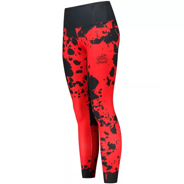  Dámské dlouhé legíny premium ALTISPORT VOJ/ALW012LEG01 ČERNÁ/ČERVENÁ 