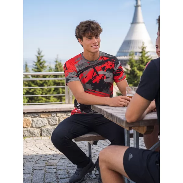  Pánské funkční triko premium ALTISPORT VOJ/ALM014TR01 ČERNOČERVENÁ 