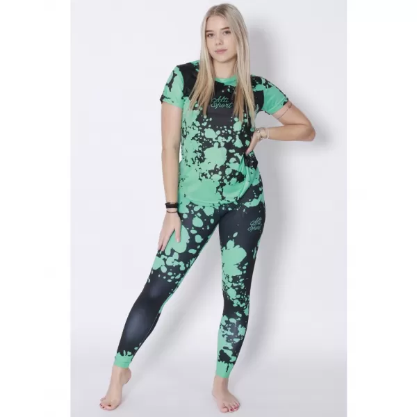  Dámské dlouhé legíny premium ALTISPORT VOJ/ALW012LEG01 ČERNÁ/TYRKYSOVÁ 