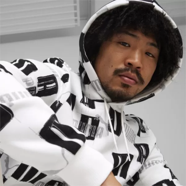  Pánská mikina PUMA ESS+ LOGO LAB AOP HOODIE 678983-02 WHITE 
