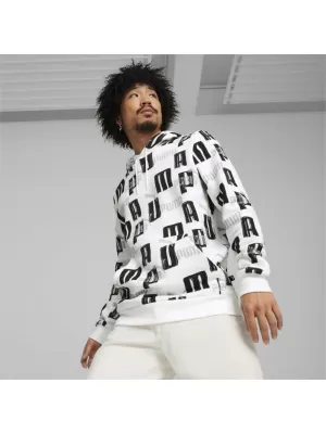 Pánská mikina PUMA ESS+ LOGO LAB AOP HOODIE 678983-02 WHITE