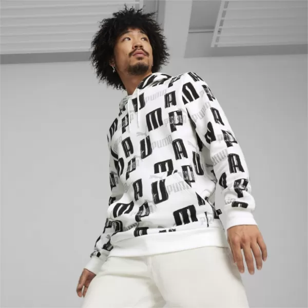  Pánská mikina PUMA ESS+ LOGO LAB AOP HOODIE 678983-02 WHITE 