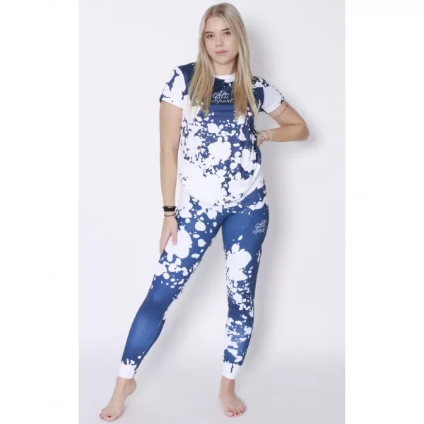  Dámské dlouhé legíny premium ALTISPORT VOJ/ALW012LEG01 BÍLÁ/MODRÁ 