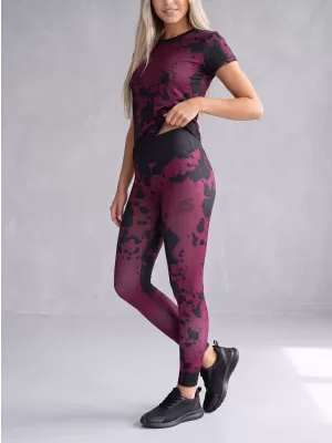 Dámské dlouhé legíny premium ALTISPORT VOJ/ALW012LEG01 FIALOVÁ/ČERNÁ