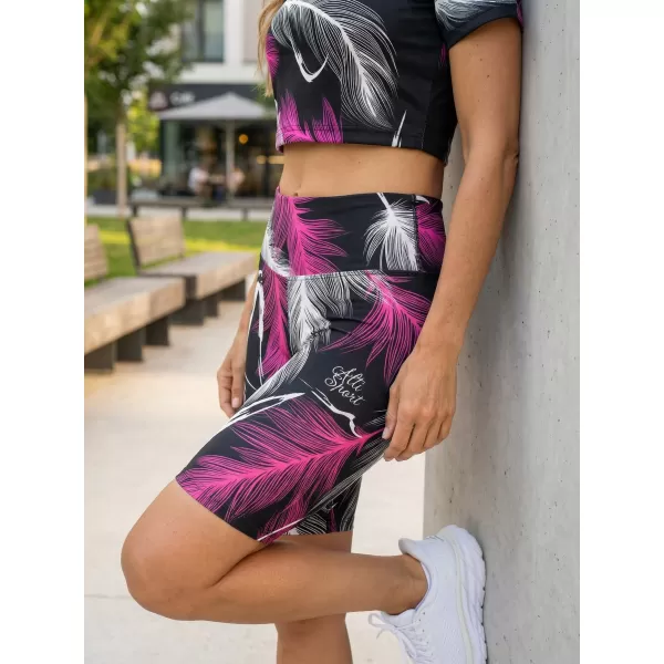  Dámské legíny nad kolena premium ALTISPORT VOJ/ALW001LEG02 ČERNÁ/RŮŽOVÁ 