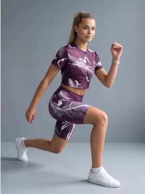 Dámské legíny nad kolena premium ALTISPORT VOJ/ALW001LEG02 FIALOVÁ/BÍLÁ