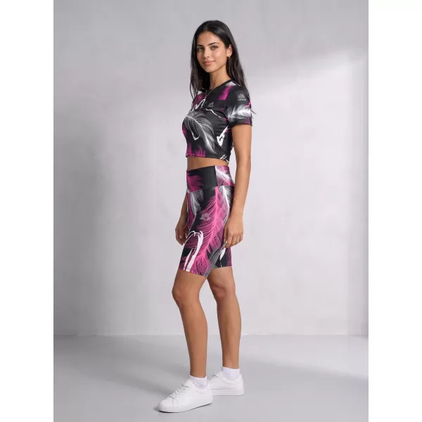  Dámské legíny nad kolena premium ALTISPORT VOJ/ALW001LEG02 ČERNÁ/RŮŽOVÁ 