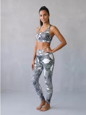 Dámské dlouhé legíny premium ALTISPORT VOJ/ALW020LEG01 ČERNOBÍLÁ