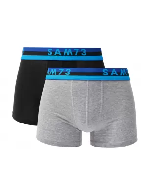 Pánské boxerky SAM 73 HIDDENIT MU 100 ČERNÁ/ŠEDÁ