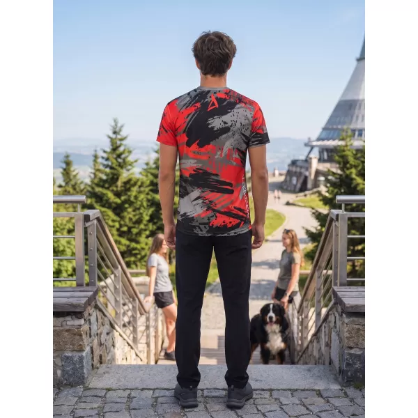  Pánské funkční triko premium ALTISPORT VOJ/ALM014TR01 ČERNOČERVENÁ 
