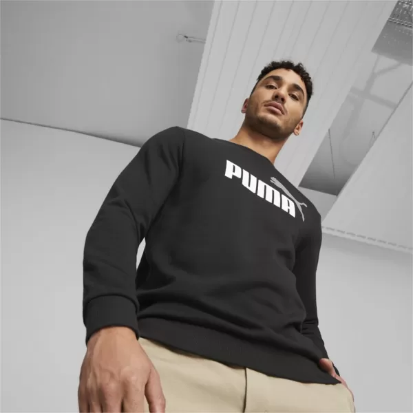  Pánská mikina PUMA ESS+ 2 COL BIG LOGO CREW 586763-61 BLACK 