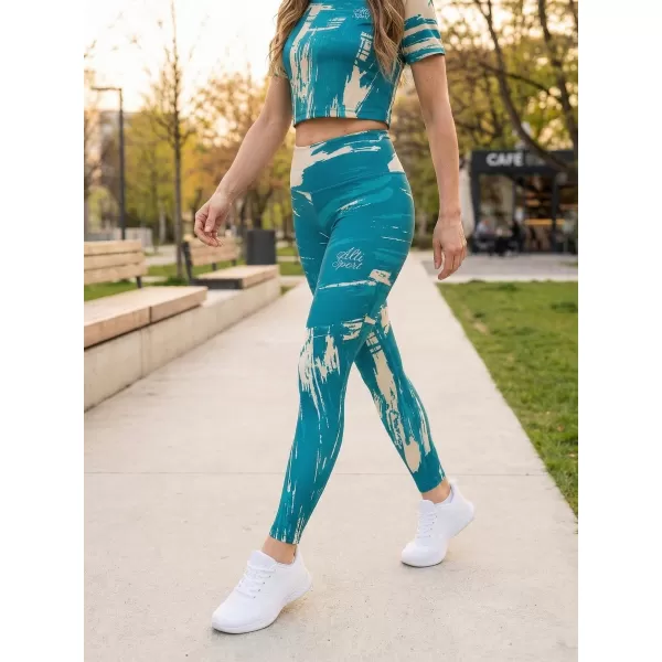  Dámské dlouhé legíny premium ALTISPORT VOJ/ALW010LEG01 PETROLEJOVÁ/HNĚDÁ 