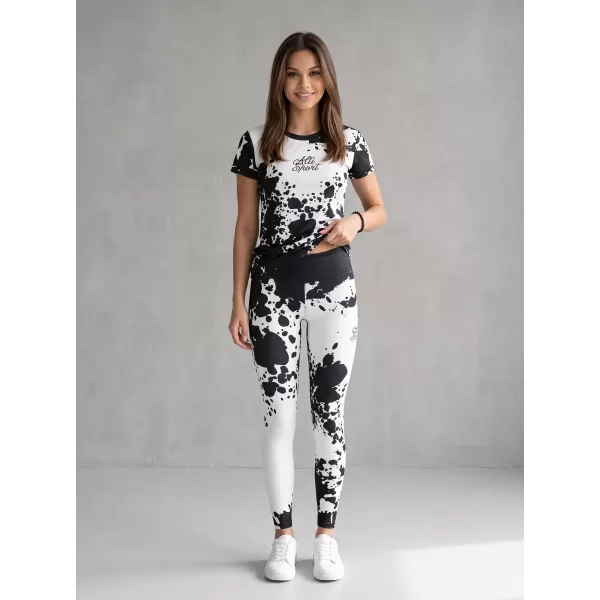  Dámské dlouhé legíny premium ALTISPORT VOJ/ALW012LEG01 ČERNÁ/BÍLÁ 