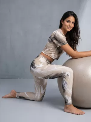 Dámské dlouhé legíny premium ALTISPORT VOJ/ALW001LEG01 HNĚDÁ