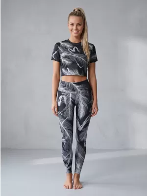 Dámské dlouhé legíny premium ALTISPORT VOJ/ALW001LEG01 ČERNÁ/ŠEDÁ