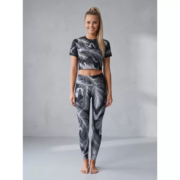  Dámské dlouhé legíny premium ALTISPORT VOJ/ALW001LEG01 ČERNÁ/ŠEDÁ 