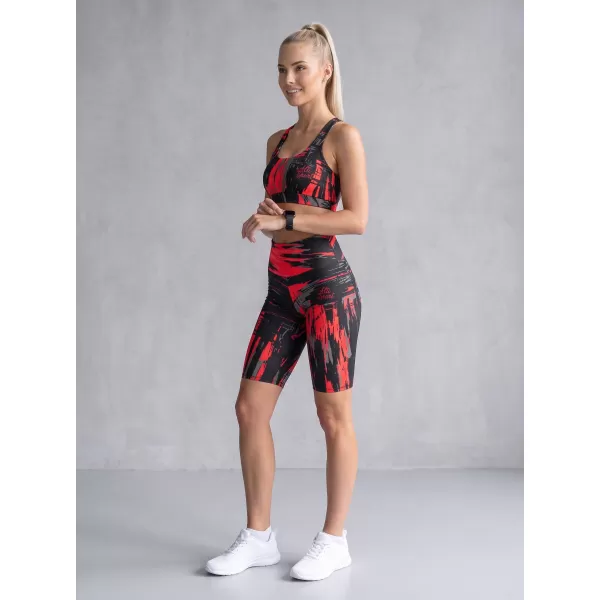  Dámské legíny nad kolena premium ALTISPORT VOJ/ALW010LEG02 ČERNOČERVENÁ 