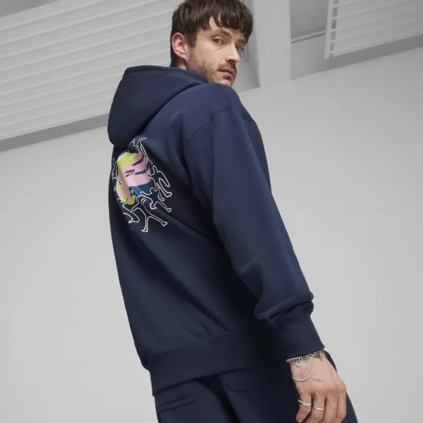  Pánská mikina PUMA DOWNTOWN GRAPHIC HOODIE 624361-14 BLUE 