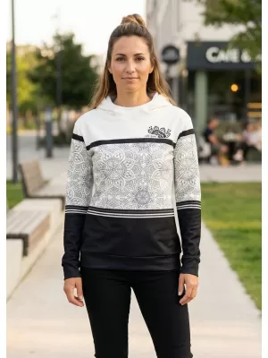 Dámská mikina premium ALTISPORT VOJ/ALW023MI01 ČERNOBÍLÁ