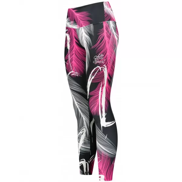  Dámské dlouhé legíny premium ALTISPORT VOJ/ALW001LEG01 ČERNÁ/RŮŽOVÁ 