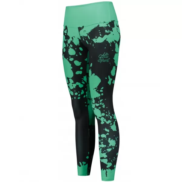  Dámské dlouhé legíny premium ALTISPORT VOJ/ALW012LEG01 ČERNÁ/TYRKYSOVÁ 