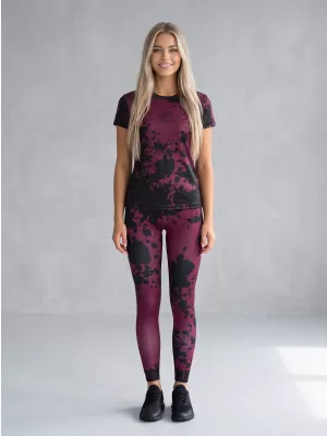 Dámské dlouhé legíny premium ALTISPORT VOJ/ALW012LEG01 FIALOVÁ/ČERNÁ