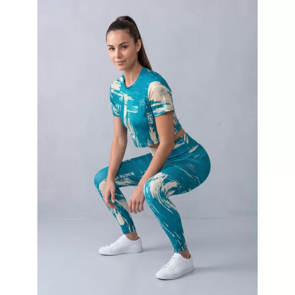  Dámské dlouhé legíny premium ALTISPORT VOJ/ALW010LEG01 PETROLEJOVÁ/HNĚDÁ 