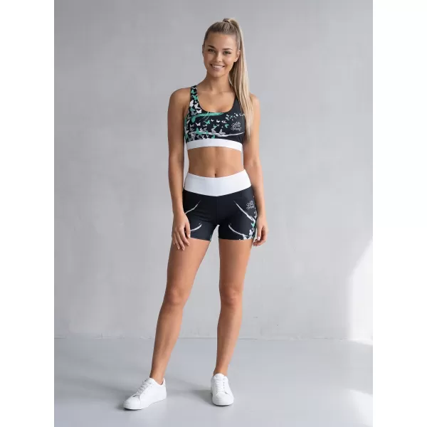 Dámské krátké legíny premium ALTISPORT VOJ/ALW022LEG03 ČERNÁ/TYRKYSOVÁ 