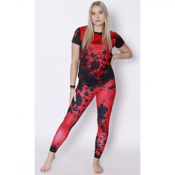  Dámské dlouhé legíny premium ALTISPORT VOJ/ALW012LEG01 ČERNÁ/ČERVENÁ 