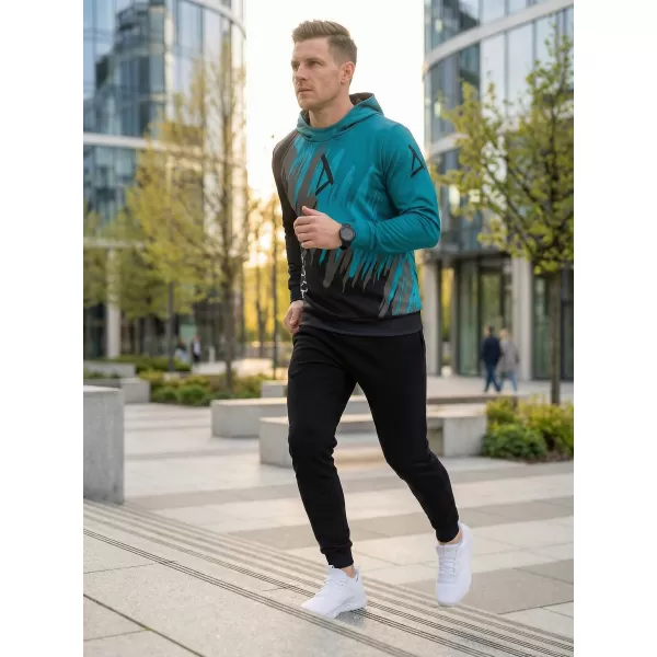  Pánská funkční mikina premium ALTISPORT VOJ/ALM006MI01 ČERNÁ/PETROLEJOVÁ 