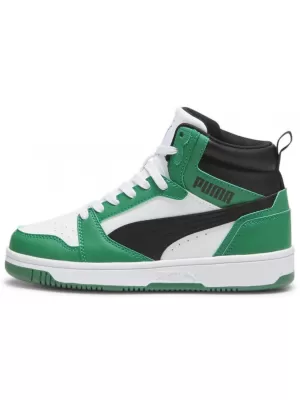 Dětské boty PUMA REBOUND V6 MID JR 393831-10 WHITE