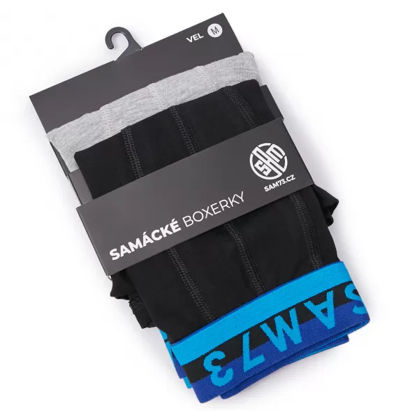  Pánské boxerky SAM 73 HIDDENIT MU 100 ČERNÁ/ŠEDÁ 