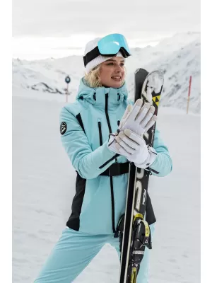 Dámská softshellová lyžařská bunda NORDBLANC APRES-SKI NBWJL7928 SVĚTLE MODRÁ