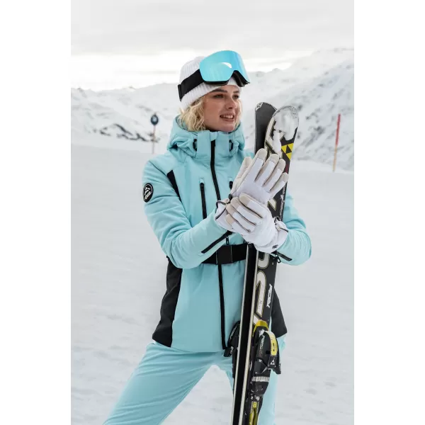  Dámská softshellová lyžařská bunda NORDBLANC APRES-SKI NBWJL7928 SVĚTLE MODRÁ 