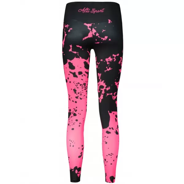  Dámské dlouhé legíny premium ALTISPORT VOJ/ALW012LEG01 ČERNÁ/RŮŽOVÁ FLUO 