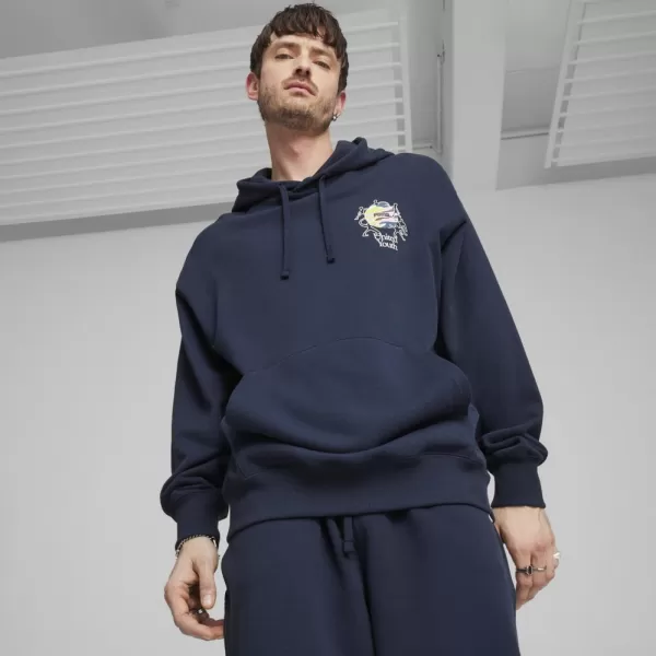 Pánská mikina PUMA DOWNTOWN GRAPHIC HOODIE 624361-14 BLUE 