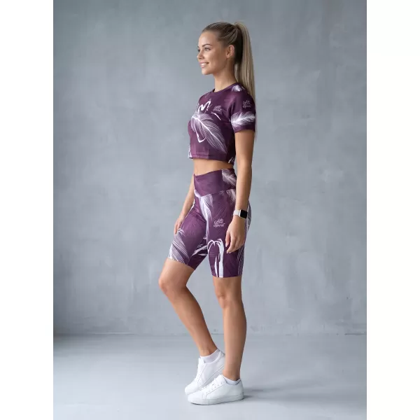  Dámské legíny nad kolena premium ALTISPORT VOJ/ALW001LEG02 FIALOVÁ/BÍLÁ 