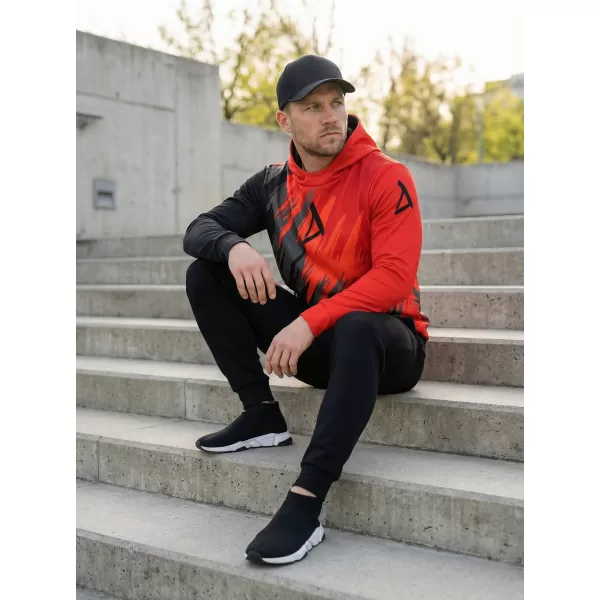  Pánská funkční mikina premium ALTISPORT VOJ/ALM006MI01 ČERNOČERVENÁ 