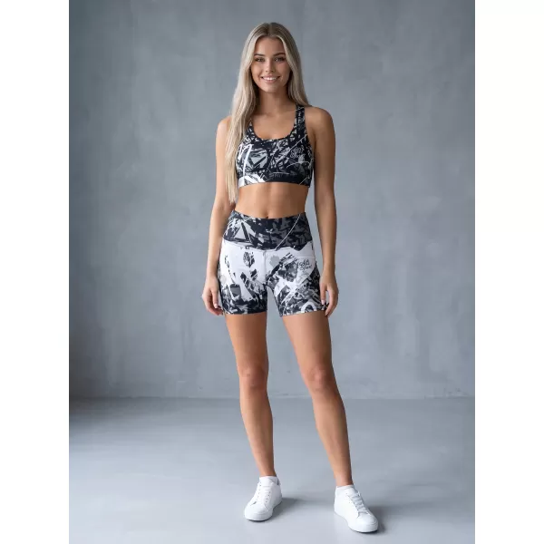  Dámské krátké legíny premium ALTISPORT VOJ/ALW018LEG03 ČERNOBÍLÁ 