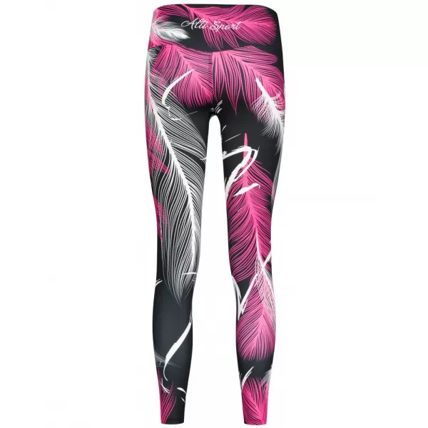  Dámské dlouhé legíny premium ALTISPORT VOJ/ALW001LEG01 ČERNÁ/RŮŽOVÁ 