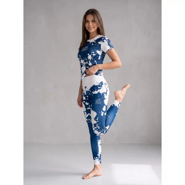  Dámské dlouhé legíny premium ALTISPORT VOJ/ALW012LEG01 BÍLÁ/MODRÁ 