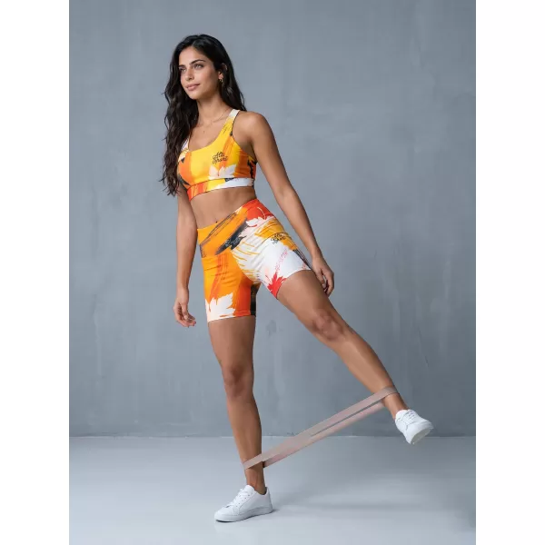  Dámské krátké legíny premium ALTISPORT VOJ/ALW019LEG03 ORANŽOVÁ 