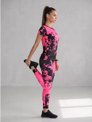 Dámské dlouhé legíny premium ALTISPORT VOJ/ALW012LEG01 ČERNÁ/RŮŽOVÁ FLUO