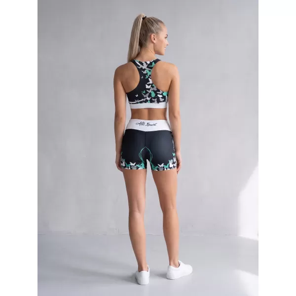  Dámské krátké legíny premium ALTISPORT VOJ/ALW022LEG03 ČERNÁ/TYRKYSOVÁ 